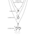 Silver love necklace wholesale new cross-border jewelry niche accessible luxury geometric diamond pendant women's multi-layered sweater chain