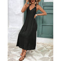 fashionv neckdress ring decorative shoulder strap summer clothing beach women's dress