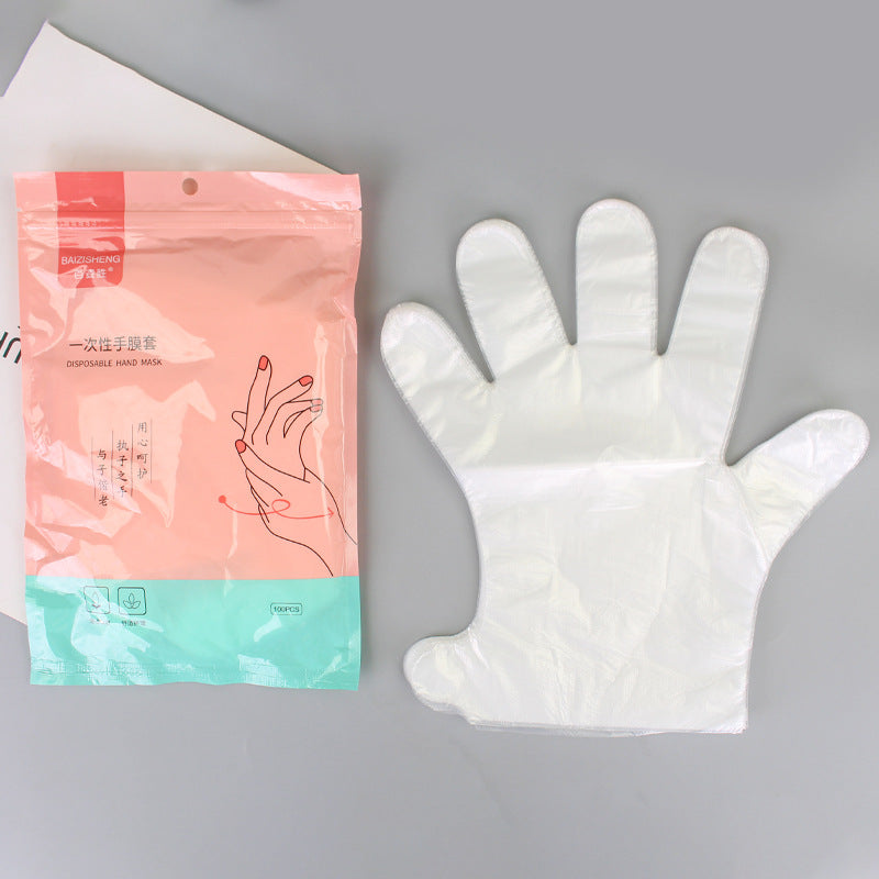Ready-to-ship disposable hand mask sleeves, clear pe plastic gloves, diy hand care moisturizing gloves, hand mask sleeves, 100 pieces