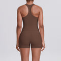 New arrival cross-border double-sided brushed pure color tight i-shaped back sports intimates running fitness yoga suit for women