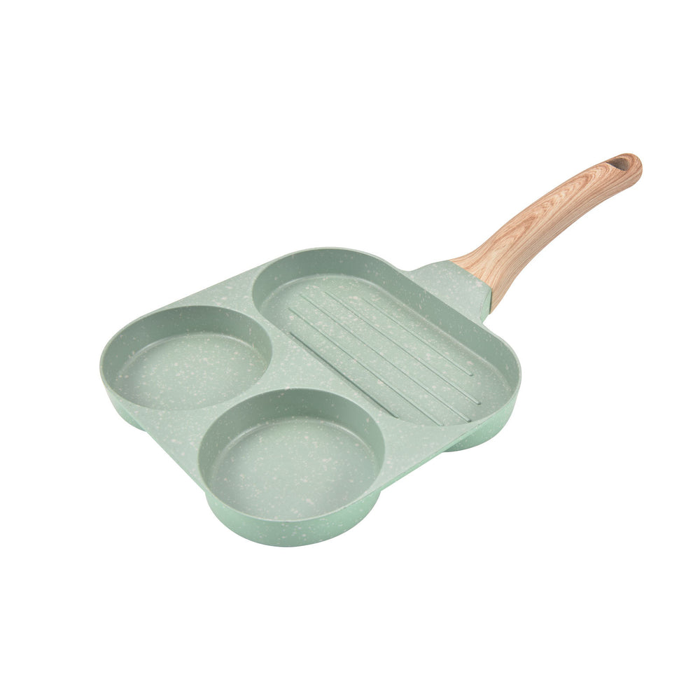 Customizable egg burger pan, multi-ply base non-stick mini breakfast pan, household four-hole flat bottom pan
