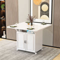 Movable foldable dining table small apartment for home rectangular foldable island table multifunctional storage storage sideboard