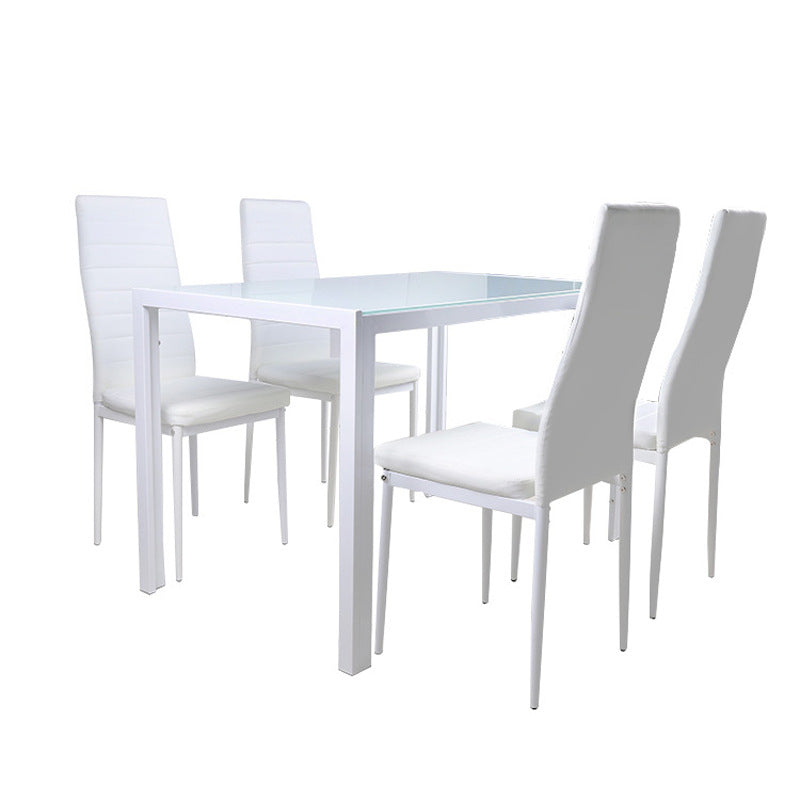 Tempered glass dining table and chair set - hot selling cross-border e-commerce product - rectangular dining table and chairs - simple cafe restaurant table