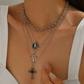 Long necklace wholesale european and american cross-border stylish cross jewelry accessible luxury niche stacked pendant necklace women's sweater chain