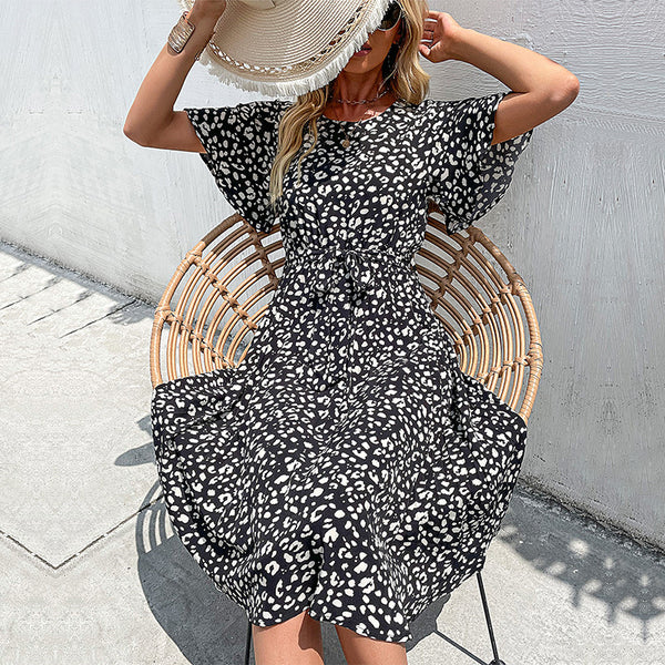 Independent Station Cross-border 2023 summer new European and American women's clothing holiday temperament elegant floral dress