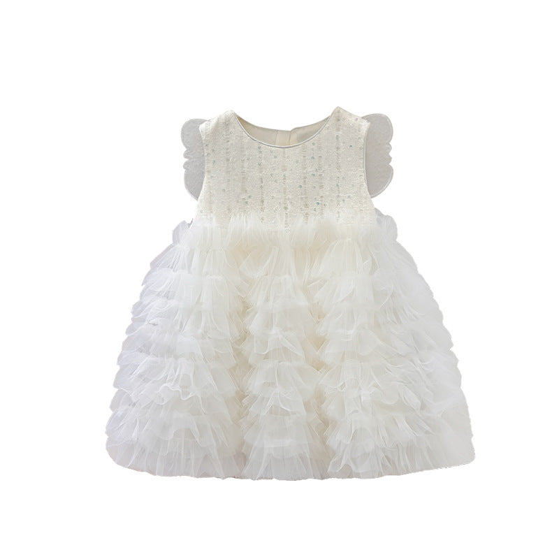 【ready to ship】girls' dress -  summer new korean style lace tulle dress - birthday gift princess dress