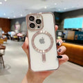 Suitable for apple 16 transparent electroplated magnetic phone case 13 all-inclusive iphonexr comes with lens film 14 protective cover