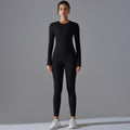 new arrival: brushed nylon long-sleeve yoga set - high-stretch, breathable, compression activewear two-piece for running and fitness