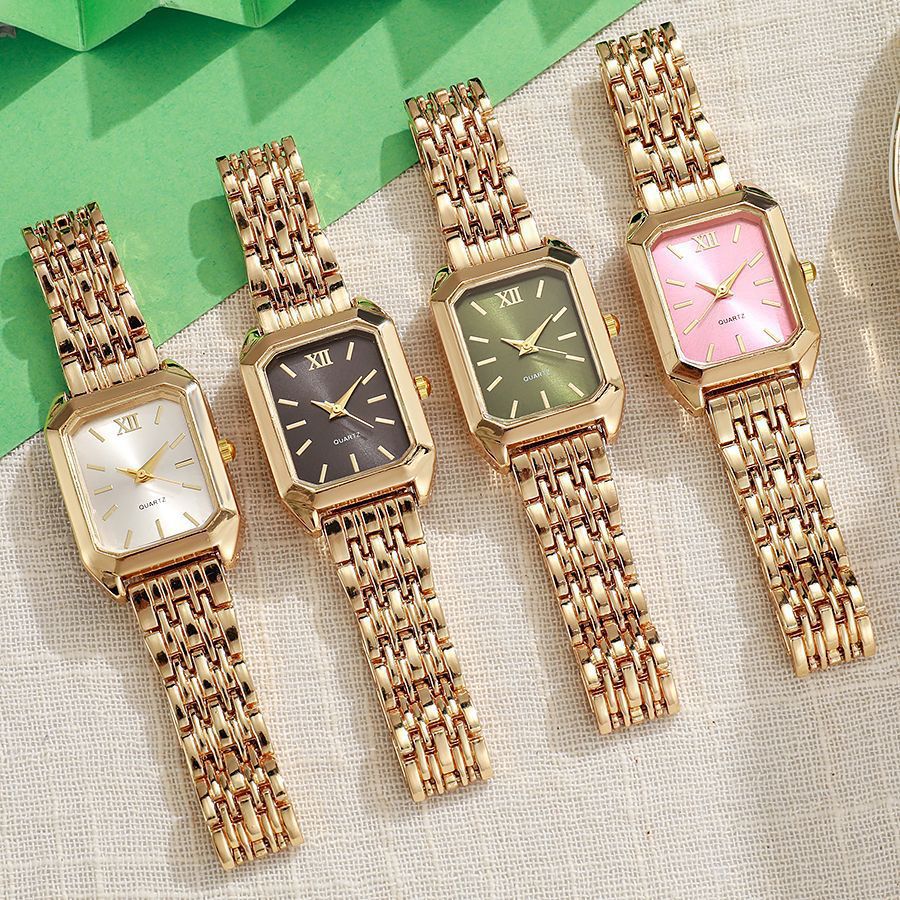 2025 new luxury dial stainless steel band women's watch - student fashion minimalist square quartz wristwatch - wholesale