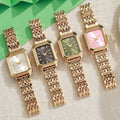 2025 new luxury dial stainless steel band women's watch - student fashion minimalist square quartz wristwatch - wholesale
