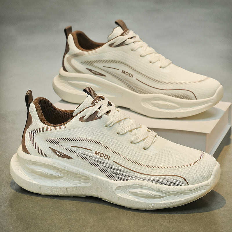 Men's sneakers: 2026 spring collection - leather, waterproof, ultra-lightweight, shock-absorbing, soft sole, casual running shoes, trendy footwear