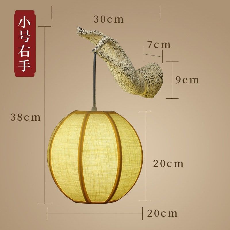 Creative new chinoiserie wall lamp tv wall corridor aisle courtyard balcony bedroom bedside lamp stairs lotus wall lamp