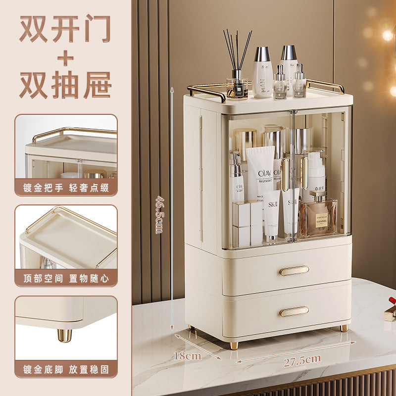 Cosmetics Storage Box Drawer Puff Lipstick Skin Care Products Desktop Premium Sense Transparent Dust Dresser Shelf