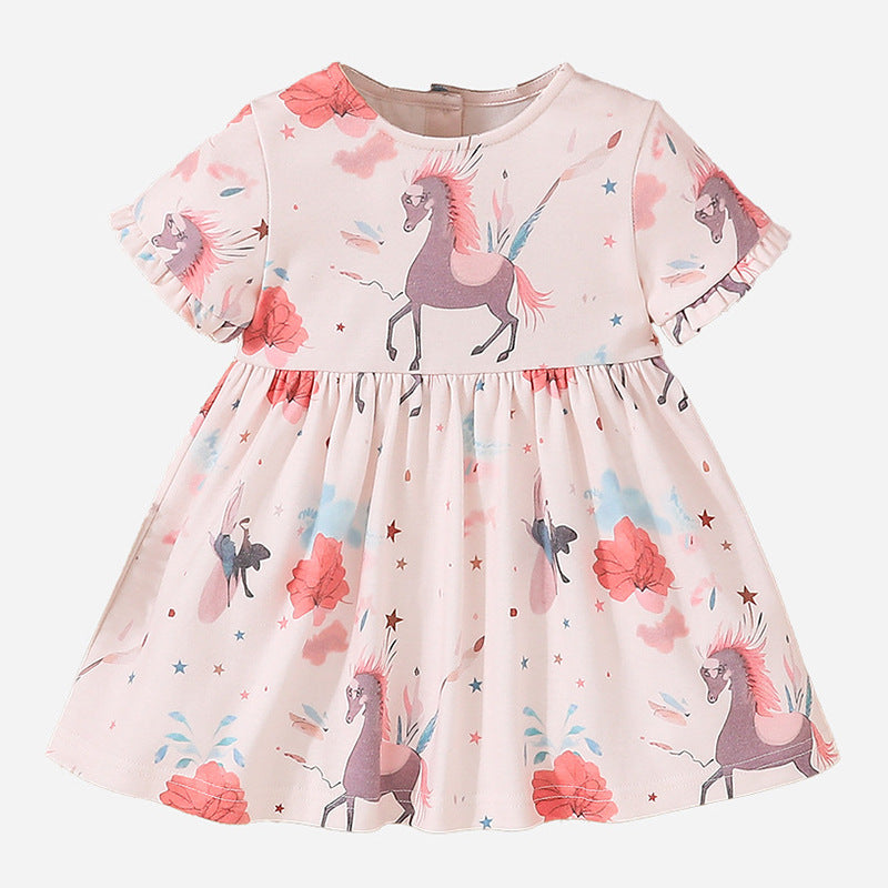 Girls' summer dress: new short-sleeve sweet & stylish princess dress for baby girls, toddler & little girl summer collection