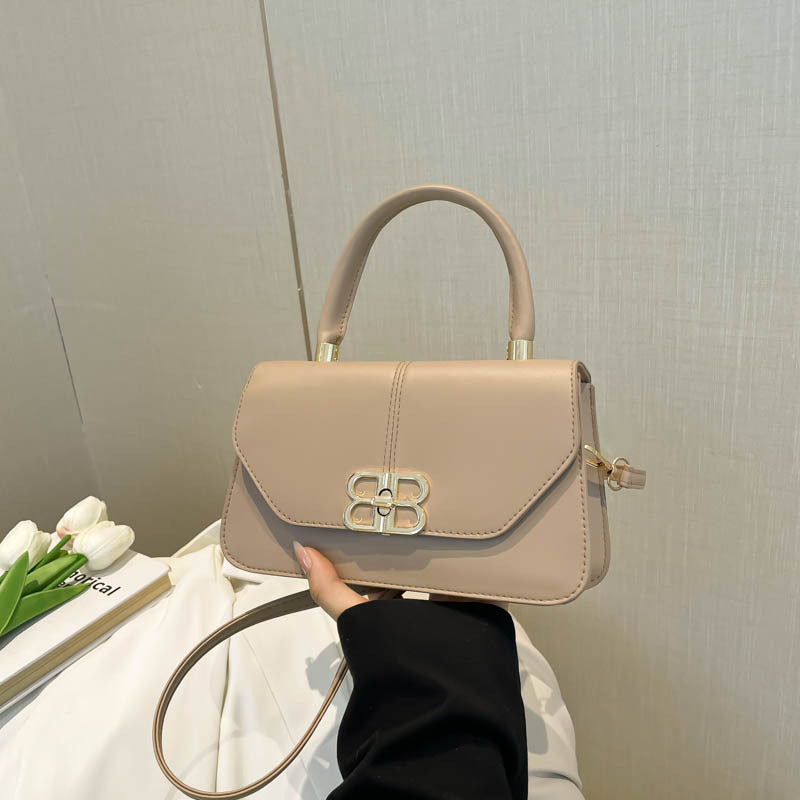 Lock messenger bag Korean version of urban simple small square bag 2025 spring new temperament foreign feeling women's shoulder bag