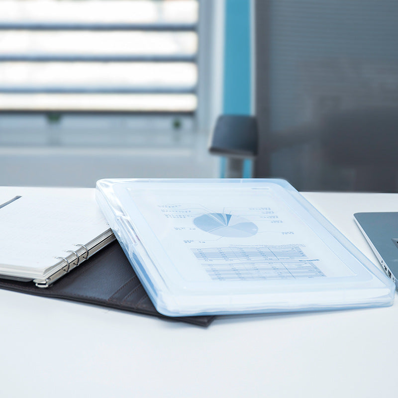 Deli 5701 5702 Stationery Box A4 Data Box, Portable Storage Box, Transparent PP File Storage Box