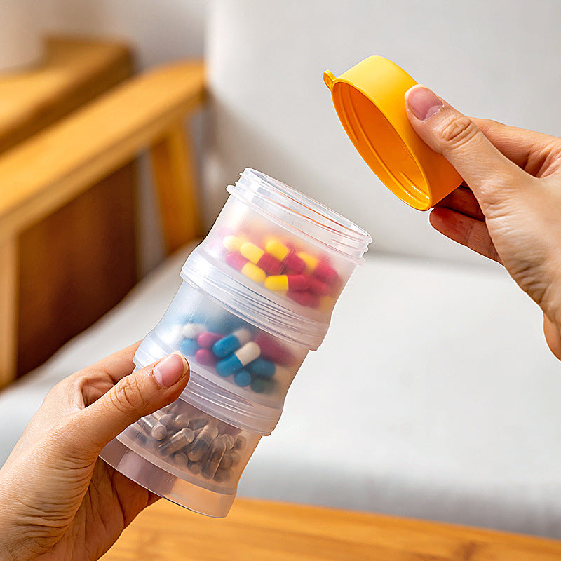 Mini grid storage box, small drug drug storage box, household classification in seven days, portable medicine box dispenser