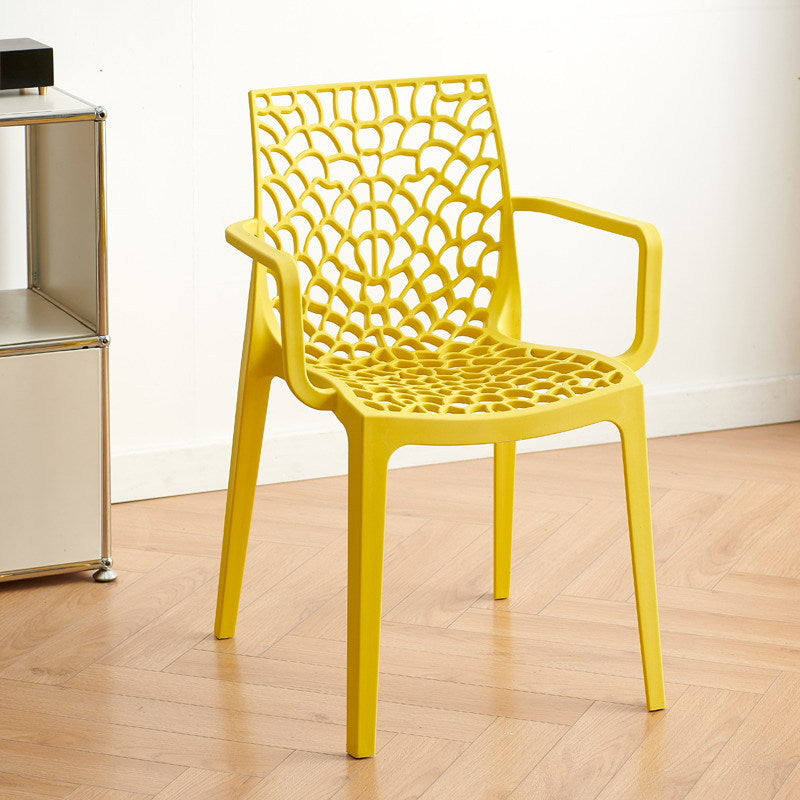 Cut out creative armrest art work chair casual dining chair scandinavian outdoor stackable casual chair waiting chair