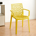 Cut out creative armrest art work chair casual dining chair scandinavian outdoor stackable casual chair waiting chair
