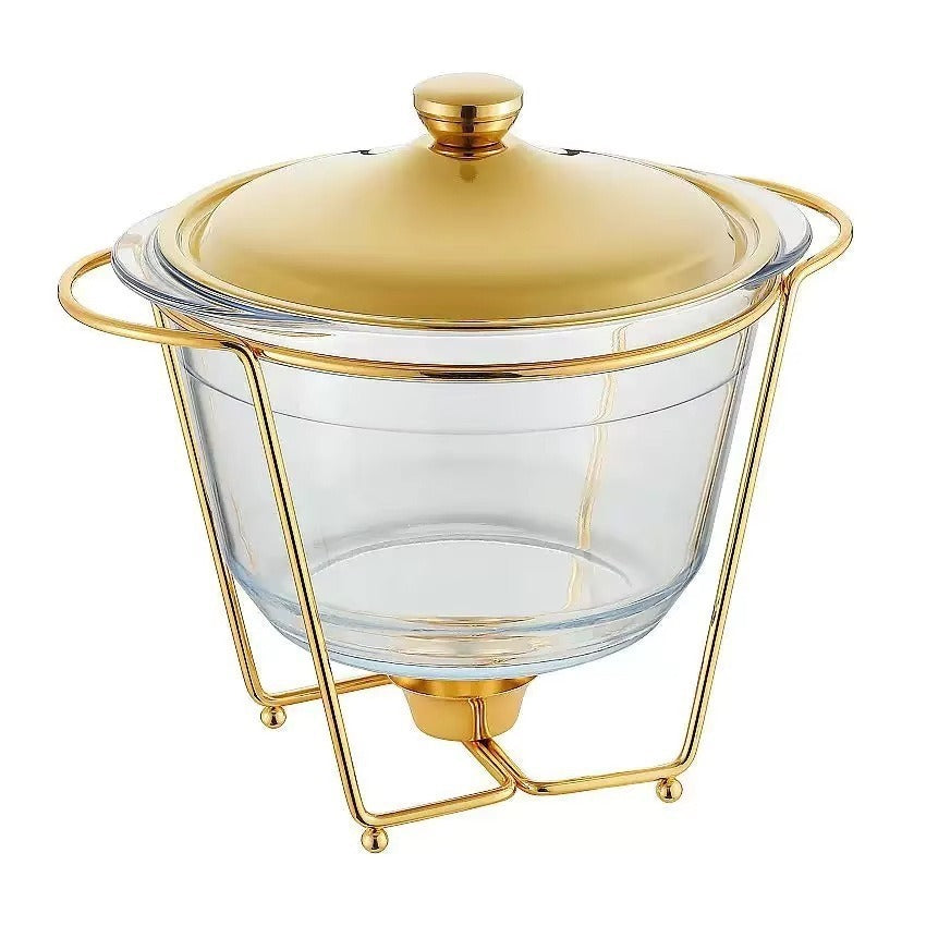 Commercial glass lid stainless steel buffet warmer - hotel buffet stove - in stock wholesale insulated pot