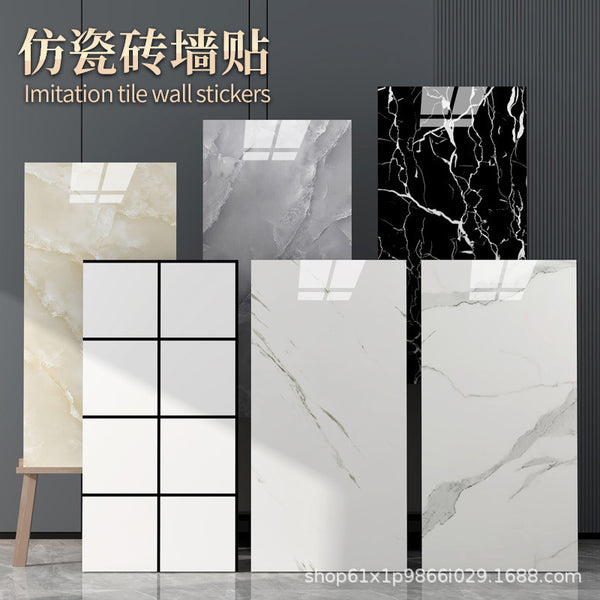 Self-adhesive imitation tile sticker marble plain brick plaid living room bedroom shop kindergarten kitchen bathroom wall skirt