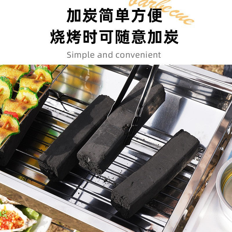 Household outdoor foldable portable stainless steel bbq skewers smokeless carbon grill bbq grill bbq grill wholesale
