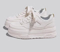 2026 fleece-lined, extra-thick women's white sneakers: the ultimate fall/winter bestseller! height-boosting, chunky sole, versatile casual sneakers/sports platform shoes