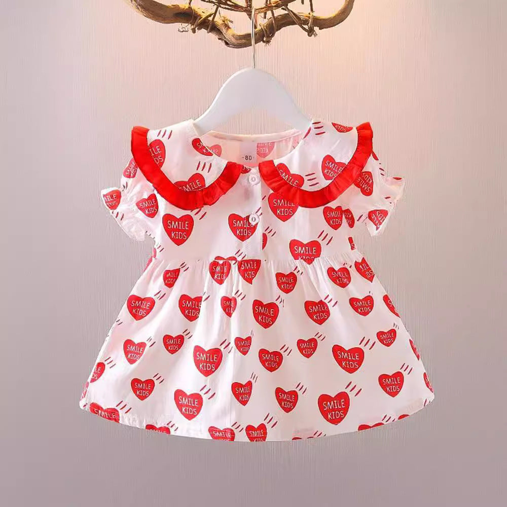 Baby girl princess dress, 1-year-old infant clothes, super cute and adorable girls' summer outfit, stylish summer dress