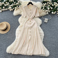 French-style inner layer sweater dress for women,  winter, stretchy, slimming, elegant, single-breasted knitted maxi dress