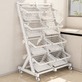 Kitchen storage rack floor-standing multi-layer vegetables and fruits multi-functional vegetable basket living room snack storage rack with wheels