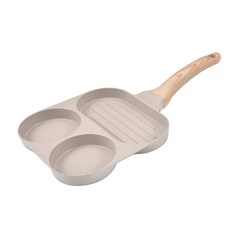 Customizable egg burger pan, multi-ply base non-stick mini breakfast pan, household four-hole flat bottom pan