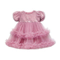 Girls' birthday dress -  summer collection - short sleeve dress - stylish and trendy princess dress - cake dress