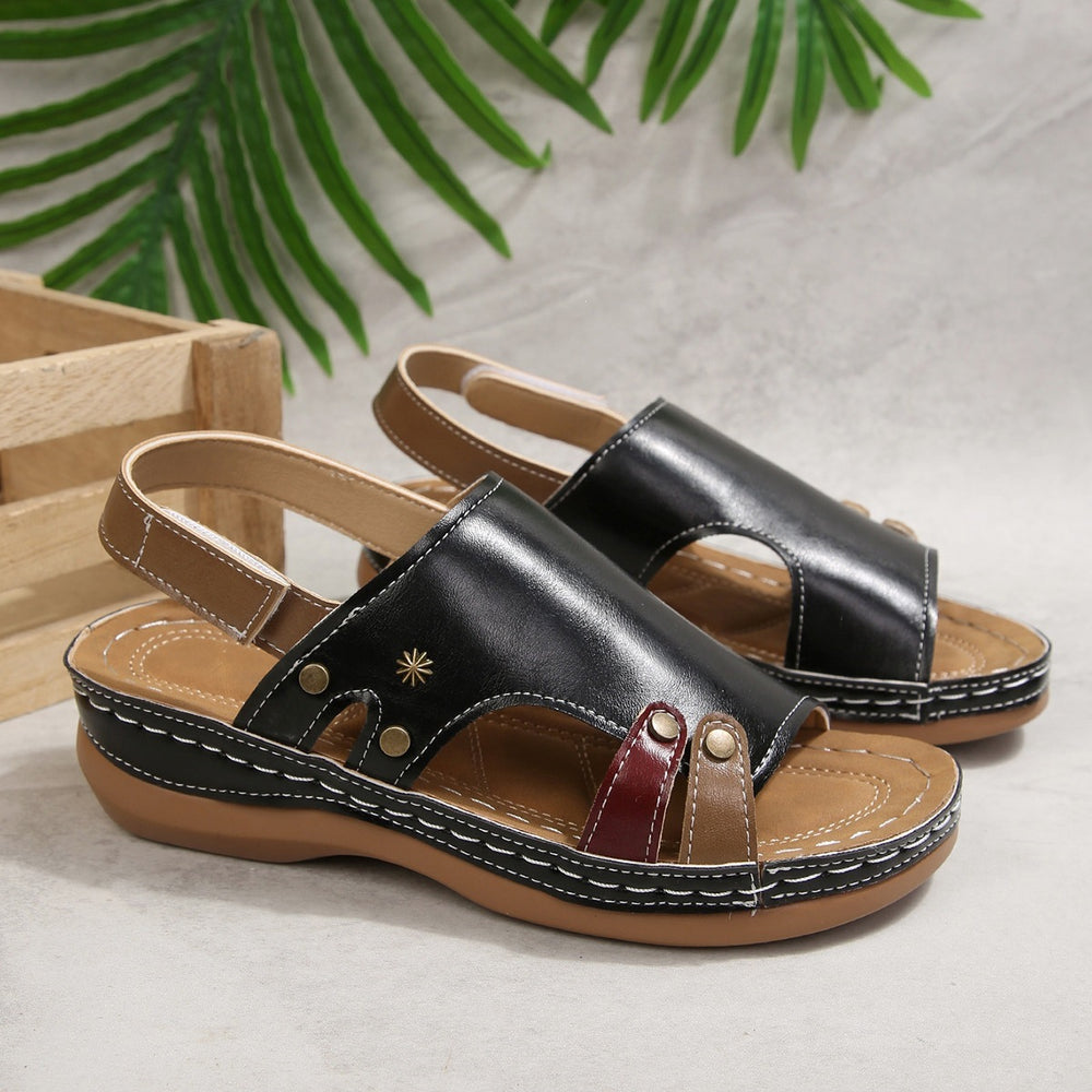 Exportthick solelightweight soft bottom slippers women's plaid button nail outwear plus size cross-border velcro women's sandals wholesale