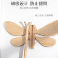 Creative clothes support pole clothes taking pole hanging clothes hanger fork clothes solid wood dragonfly hanging decoration wall decoration home bold