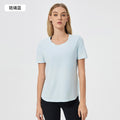 Summer loose breathable yoga top women's side slit quick-dry running fitness sports short sleeve dss125