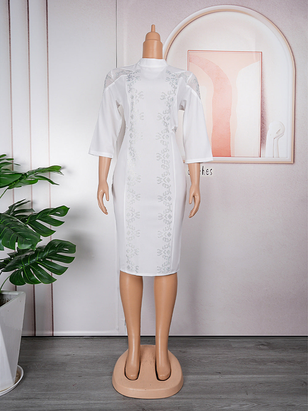 European and american cross-border e-commerce   new plus size african women's bodycon dress professional style fashion dress