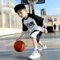 Kids'  short-sleeve & shorts set - trendy boys' basketball outfit - mid-to-large size - new summer sports two-piece set for boys