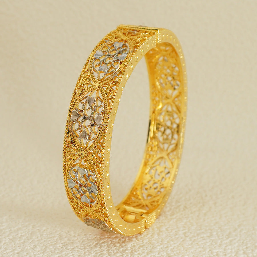 Gold, silver, rose gold middle eastern ethiopian bangle dubai women's fashion jewelry bridal wedding gift