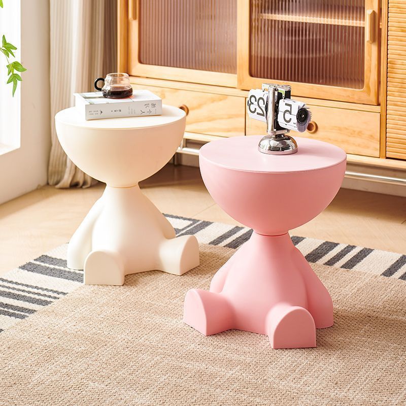 Cream style new arrival popular living room small flat head coffee table creative simple plastic side table ins style bedroom corner table
