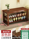 Solid wood shoe rack bench for entryway, shoe changing stool, household shoe cabinet with integrated bench seat for home use