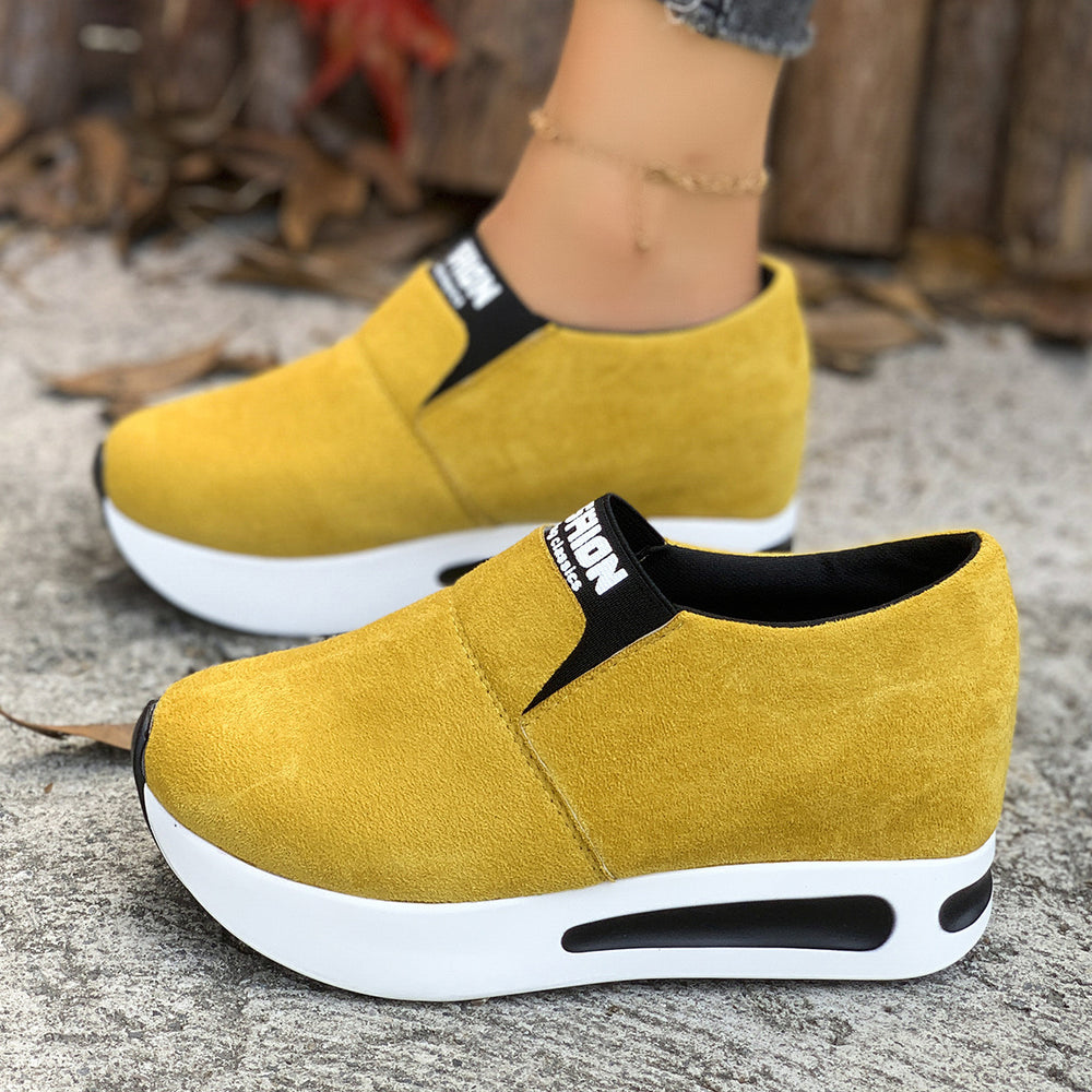 Independent station cross-border plus sizespring & fallnew arrival loafers hidden heel round toe platform shoes thick solecasualeasiest for match women's flats