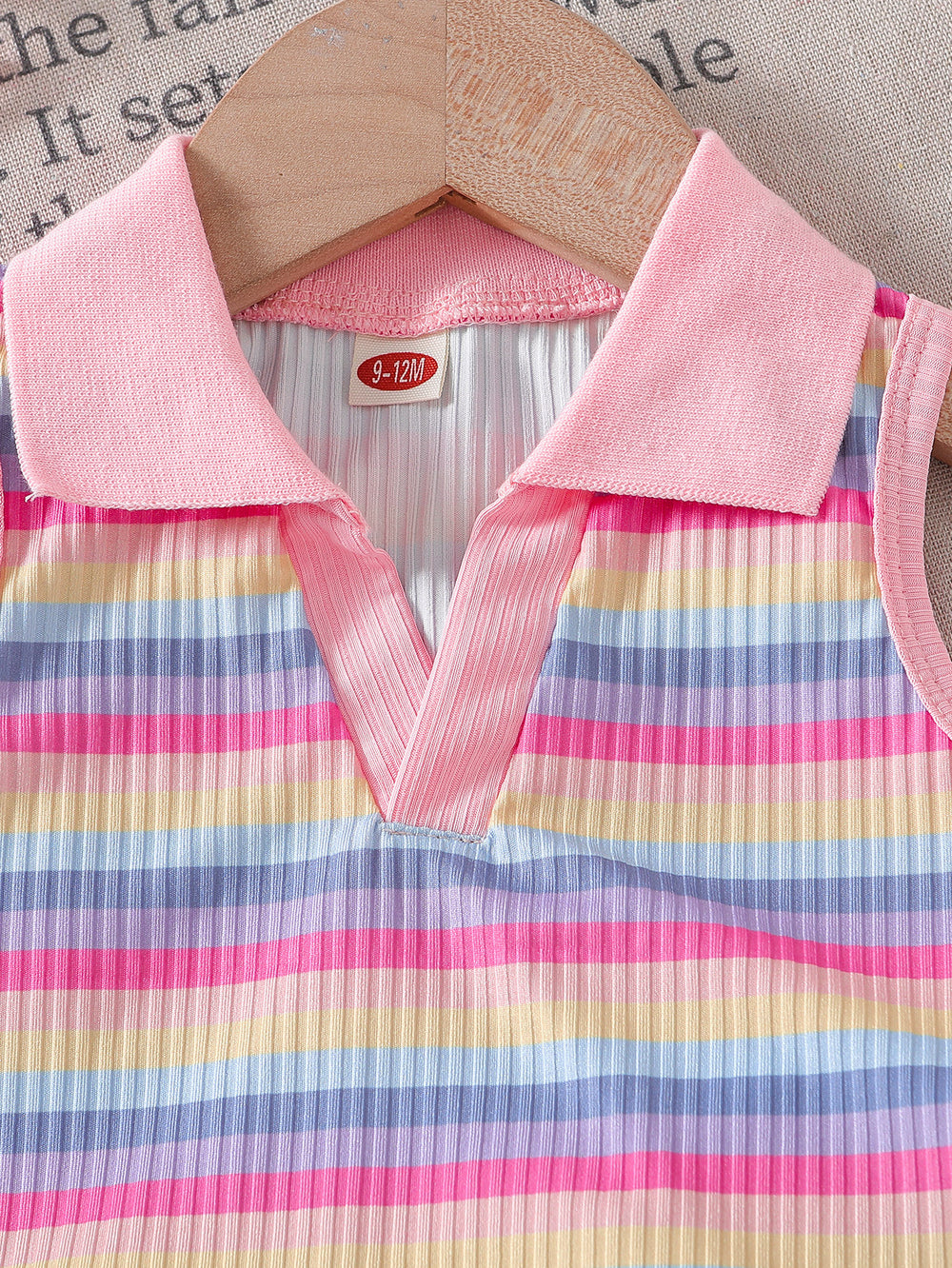 cross-border girls' fashion striped polo shirt top + irregular embroidered floral denim jeans two-piece set