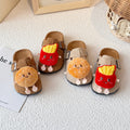 New children's birkenstock-style slippers - cartoon burger & fries design - spring/autumn outdoor wear - cute flat thick sole baby slippers