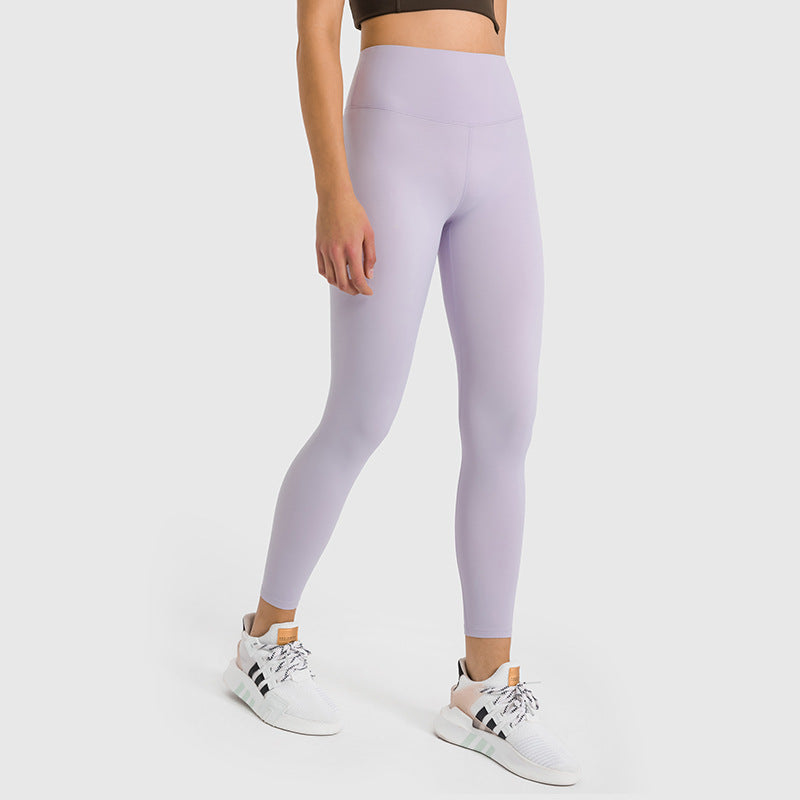 Dianqian new product tight casual cloud pants elastic high waist nine-point yoga peach butt fitness pants for women dl186