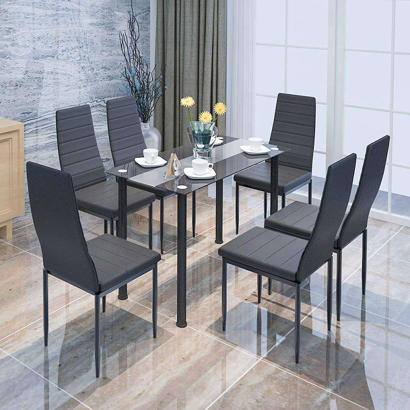 Export table and chair combination tempered glass dining table and chair suit reception negotiation area table and chair complete table and chair
