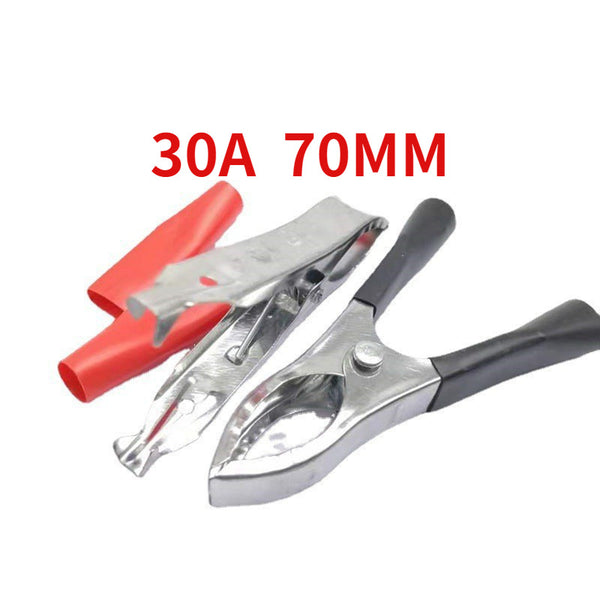 Spring clip Alligator clip Nickel plated 70MM30A Alligator clip Connecting cable Test clip Battery clip with sheath Black red