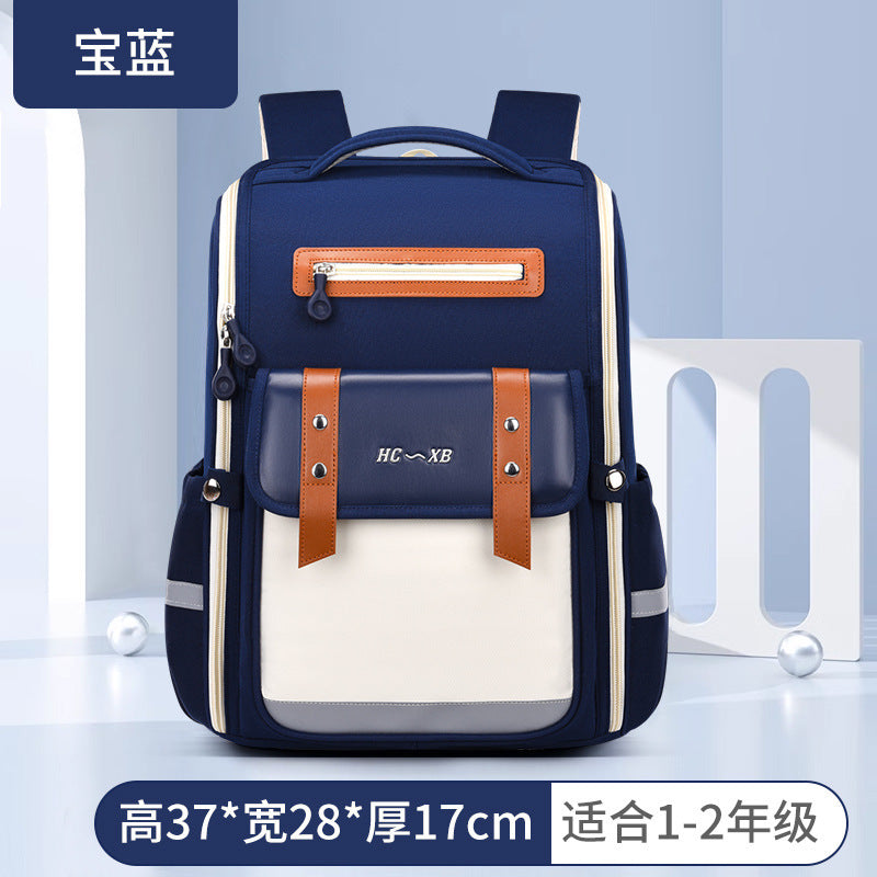 2025 new british style elementary school backpack - grades 1-6, lightweight, large capacity, spine-protecting, hand-carry & shoulder bag