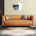 Small apartment leather sofa for living room and bedroom, minimalist modern style, suitable for rentals, three-seater apartment lounge, double-seater italian design