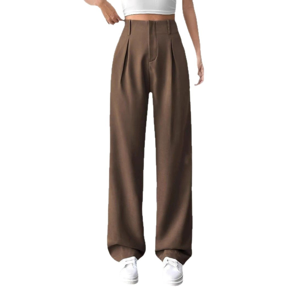 Ready-to-ship european and american style  commute-friendly, slimming, spring/summer high-waisted wide-leg pants - versatile casual suit pants/trousers