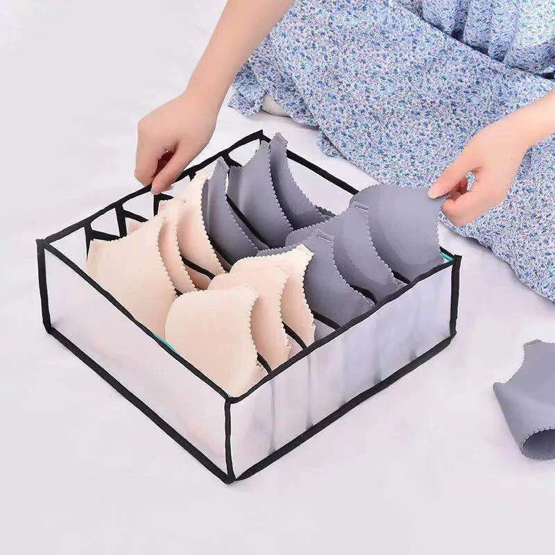 Cross-border mesh grid underwear storage box wardrobe drawer storage artifact finishing bag socks underwear multi-grid storage